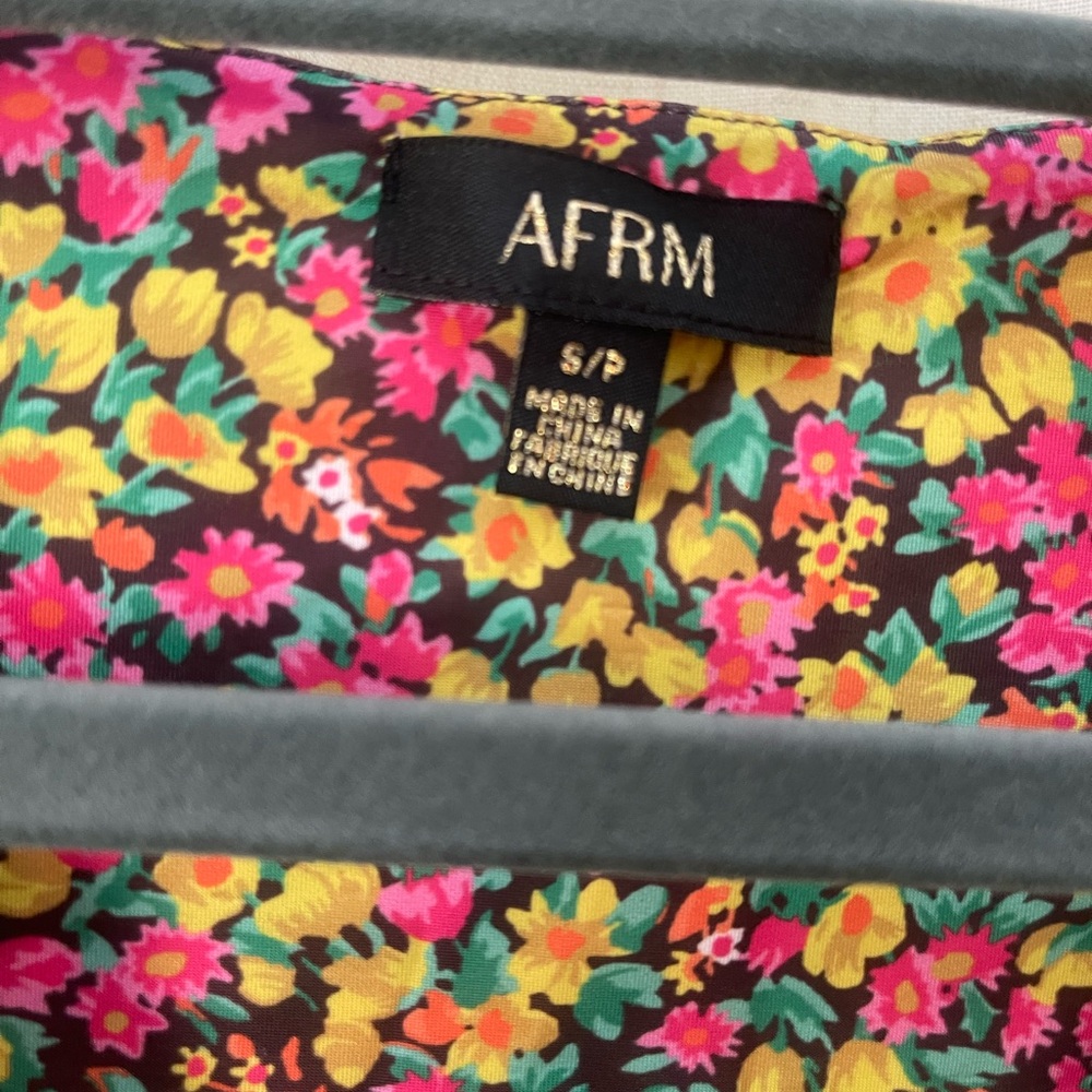 NEW AFRM Pink and Yellow Floral Long Sleeve Bodysuit - Picture 4 of 9